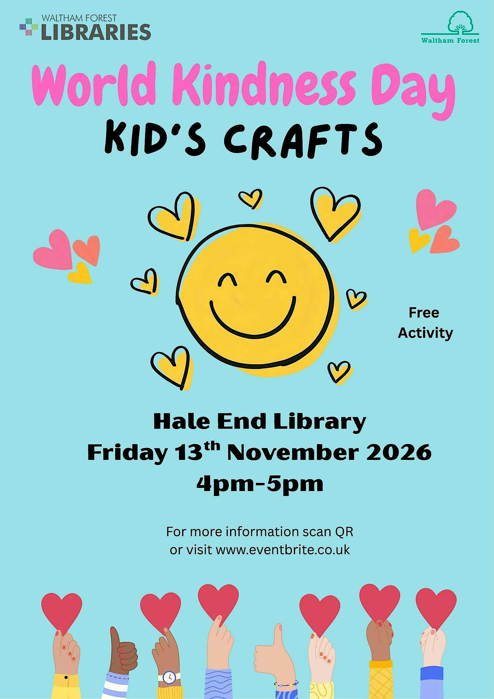 World Kindness Day kid's craft @Wood Street Library